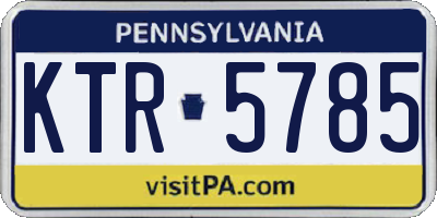 PA license plate KTR5785