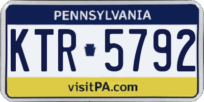 PA license plate KTR5792