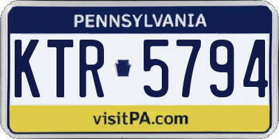 PA license plate KTR5794