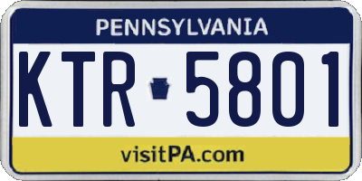 PA license plate KTR5801