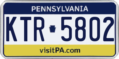 PA license plate KTR5802