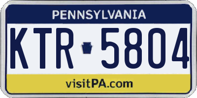PA license plate KTR5804