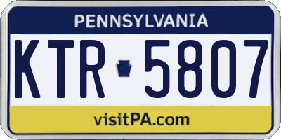 PA license plate KTR5807