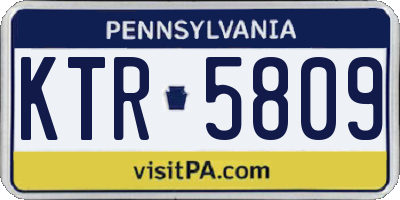 PA license plate KTR5809