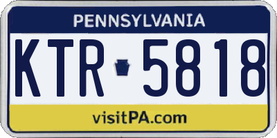 PA license plate KTR5818