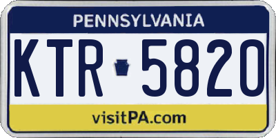 PA license plate KTR5820
