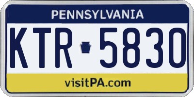 PA license plate KTR5830