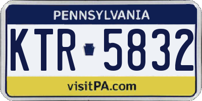PA license plate KTR5832