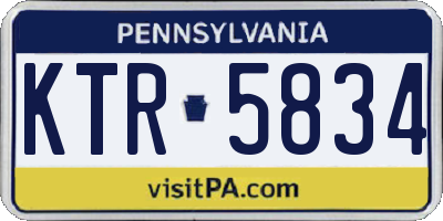 PA license plate KTR5834