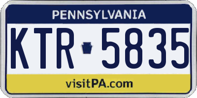 PA license plate KTR5835