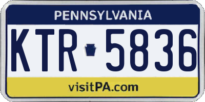 PA license plate KTR5836
