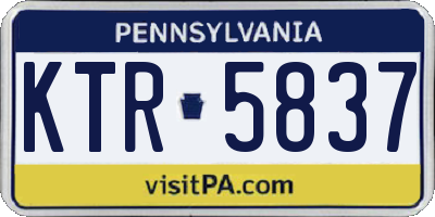 PA license plate KTR5837