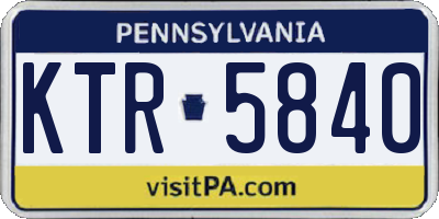 PA license plate KTR5840