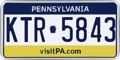 PA license plate KTR5843
