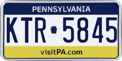 PA license plate KTR5845
