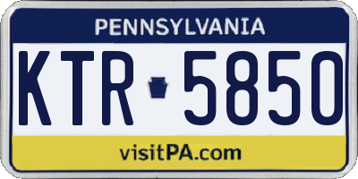 PA license plate KTR5850