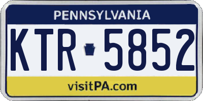 PA license plate KTR5852