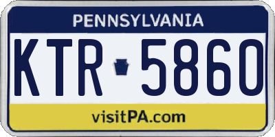 PA license plate KTR5860