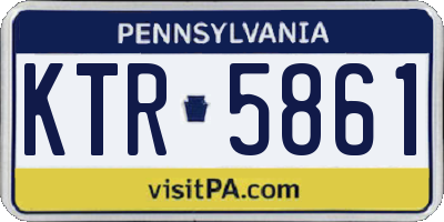PA license plate KTR5861