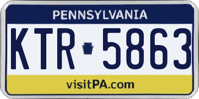 PA license plate KTR5863