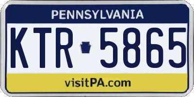 PA license plate KTR5865