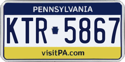 PA license plate KTR5867