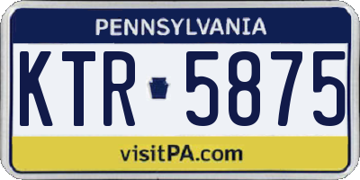PA license plate KTR5875