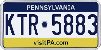 PA license plate KTR5883