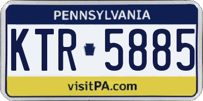 PA license plate KTR5885
