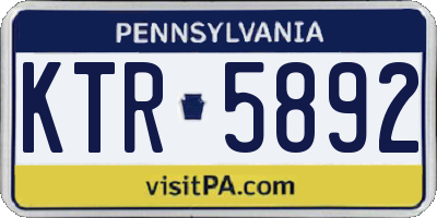 PA license plate KTR5892
