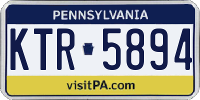PA license plate KTR5894