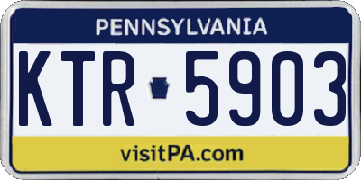 PA license plate KTR5903