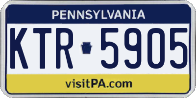 PA license plate KTR5905