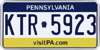 PA license plate KTR5923