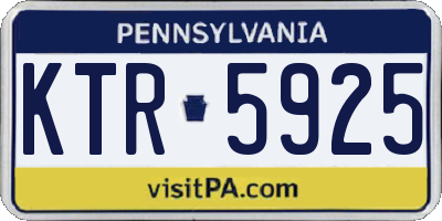 PA license plate KTR5925