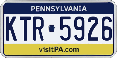 PA license plate KTR5926