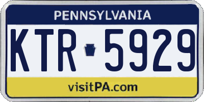 PA license plate KTR5929