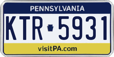 PA license plate KTR5931