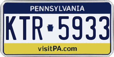 PA license plate KTR5933
