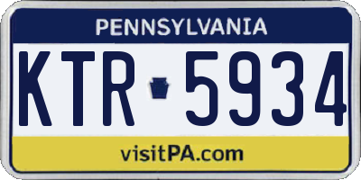 PA license plate KTR5934