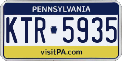 PA license plate KTR5935