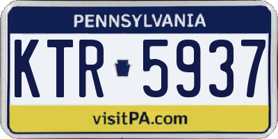 PA license plate KTR5937