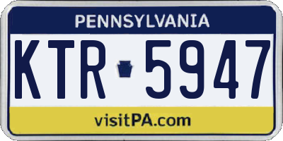 PA license plate KTR5947