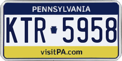 PA license plate KTR5958