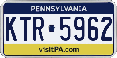 PA license plate KTR5962