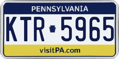 PA license plate KTR5965