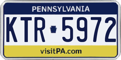 PA license plate KTR5972
