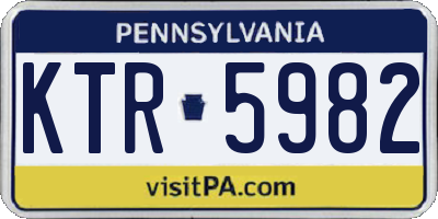PA license plate KTR5982