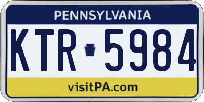 PA license plate KTR5984