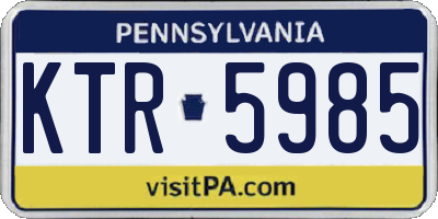 PA license plate KTR5985